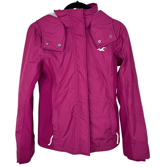 Hollister Jackets & Blazers - Hollister Pink All Weather Jacket with hood Light weight slim fit Size Small